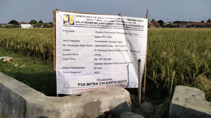 Masyarakat Petani Pabean Udik Beri Apresiasi Hasil Pekerjaan P3A Mitra Cai